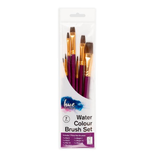 7 Pack Water Colour Brush Set