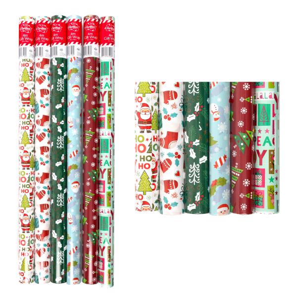 Assorted Christmas Gift Wraps - 400cm x 70cm