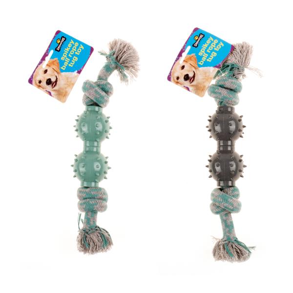 Spiky Ball Rope Tug Toy - 28cm