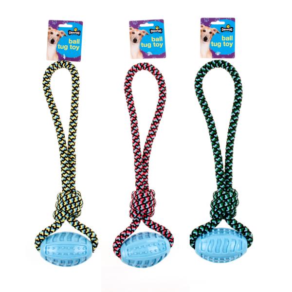 Ball Tug Rope Toy With Ball - 42cm