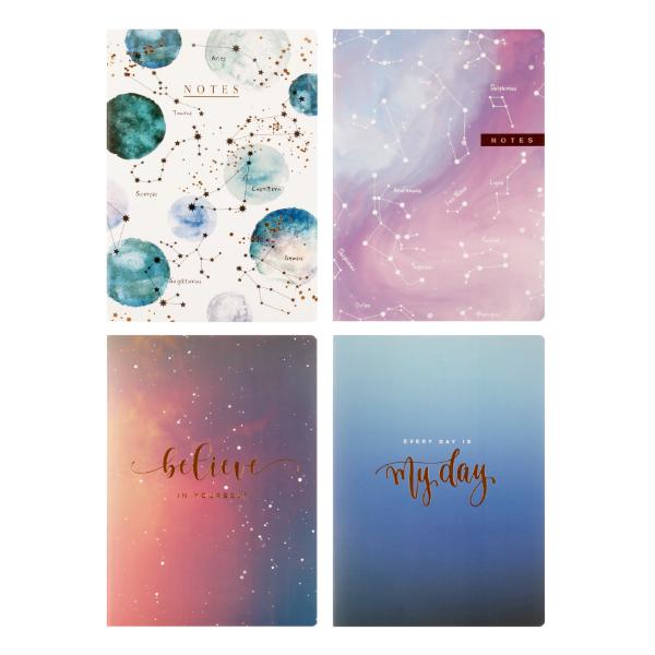 Assorted Cover Card Cover A4 Notebook - 96 Pages