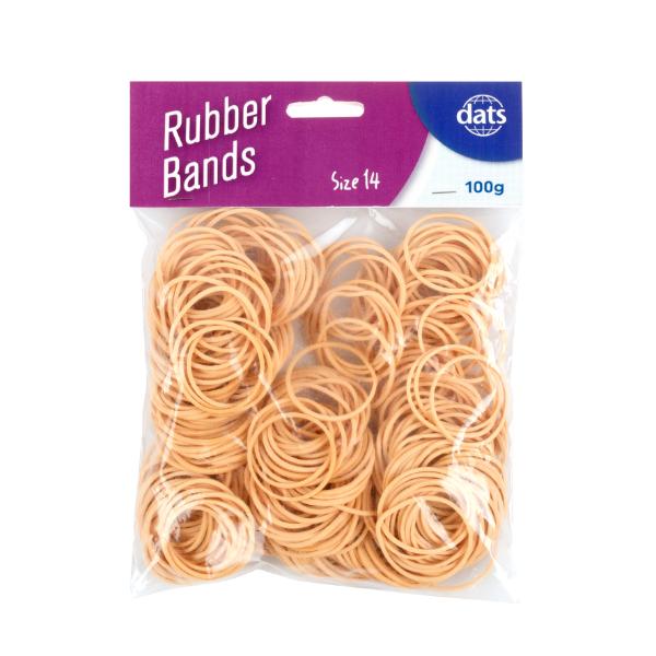 Brown 100g Rubber Bands - Size 14