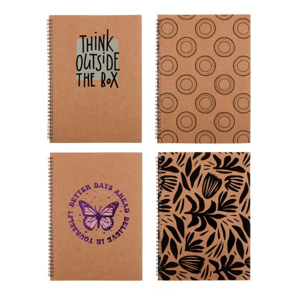 Spiral Kraft Cover A4 Notebook - 120 Pages