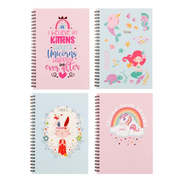 Spiral Girls Card Cover Printed A5 Notebook - 120 Pages