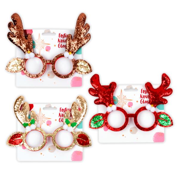 Christmas Glitter Headband With Reindeer Ears