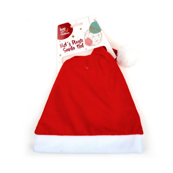Christmas Basic Kids Plush Santa Hat