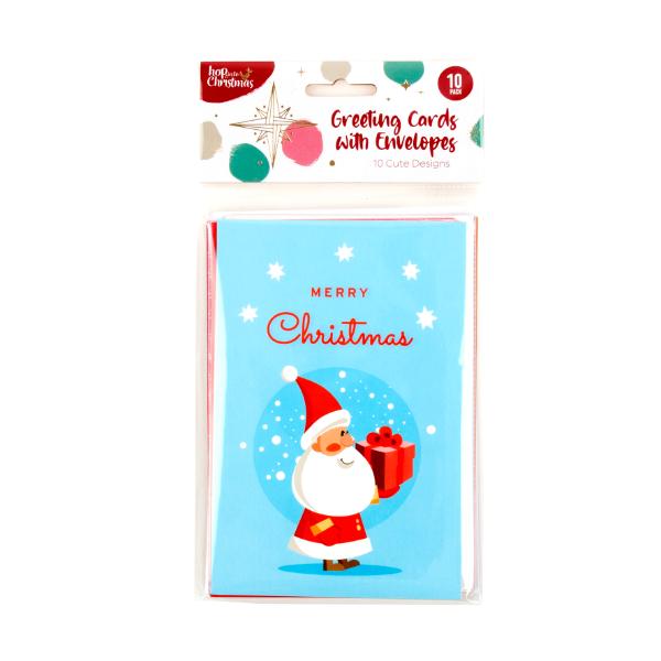 10 Pack Cute Christmas Greeting Cards With Envelopes- 10cm x 15cm