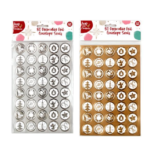 80 Pack Decorative Foil Envelope Seals