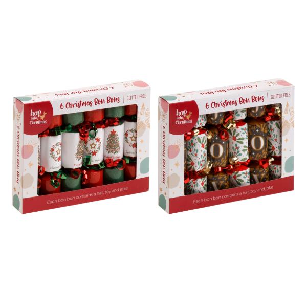 6 Pack Assorted Christmas Bon Bons - 14cm x 3cm