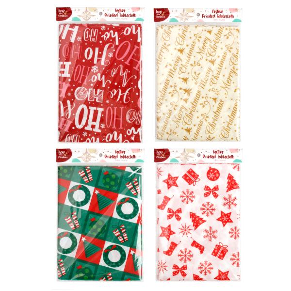 Christmas Round Peva With Funnel Backing Tablecloth - 180cm