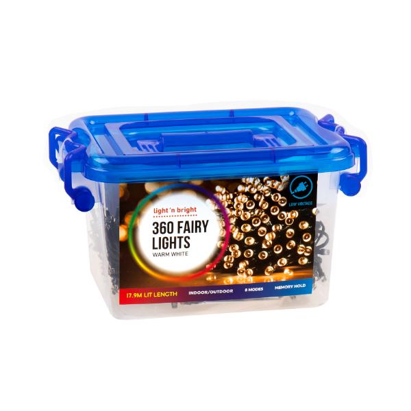 360 Warm White Fairy Lights - 17.9m