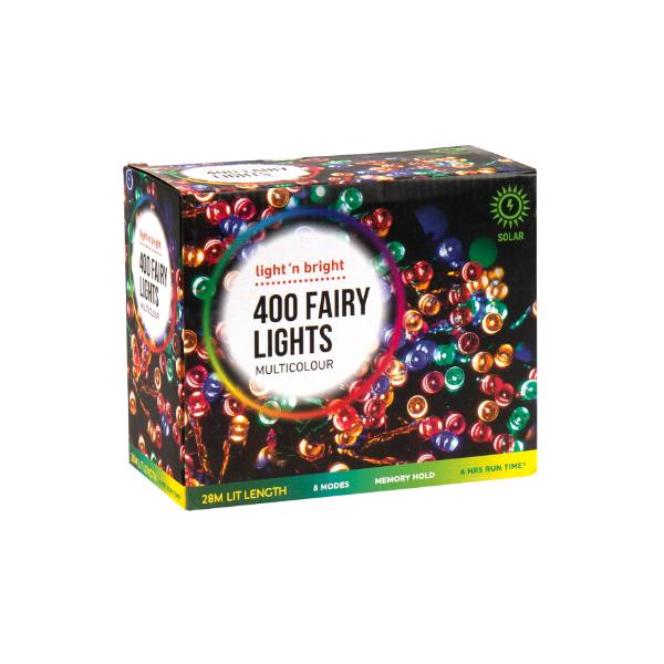 400 Multicolour Fairy Lights - 28m