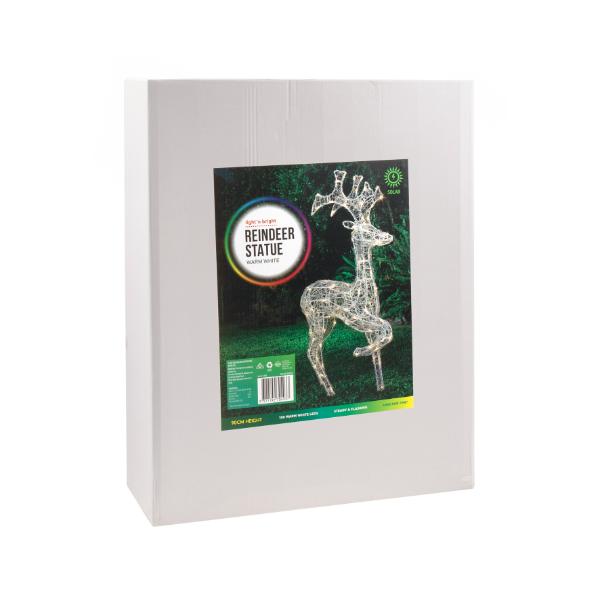 Warm White Reindeer Statue - 90cm