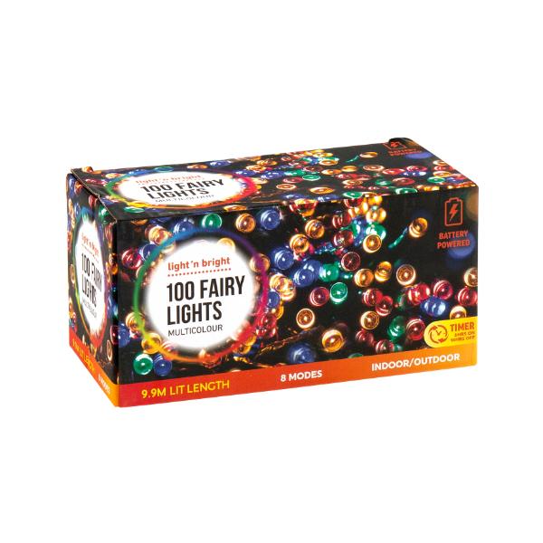100 Multicolour Fairy Lights - 990cm