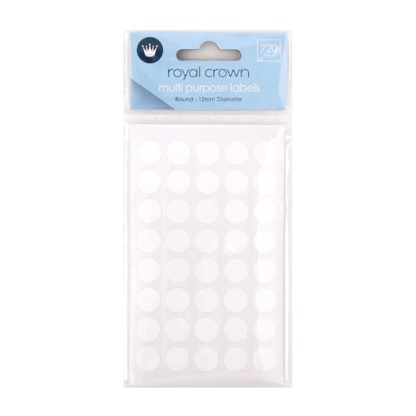 Royal Crown Multi Purpose Round Labels - 1.2cm | The Base Warehouse