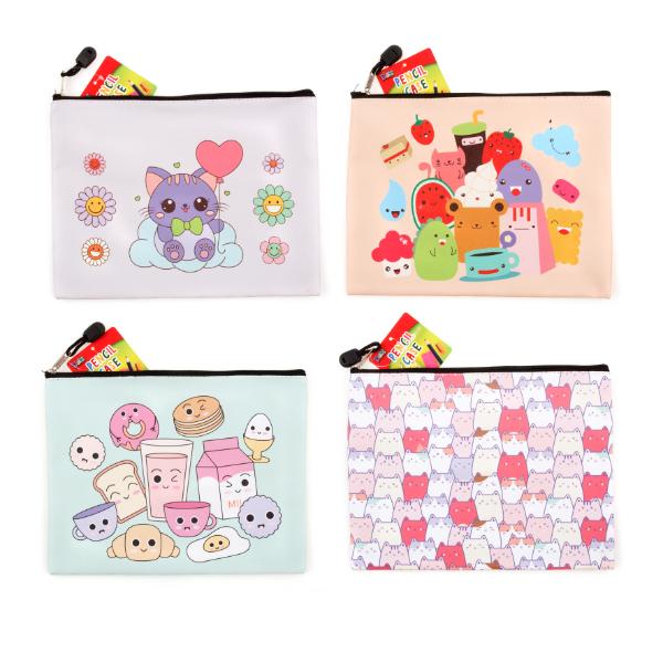 Cute Des Zip Pvc Pencil Case - 25.5cm x 19.5cm