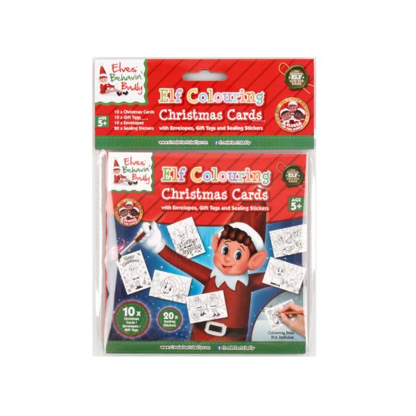 Christmas DIY Elves Colouring Cards