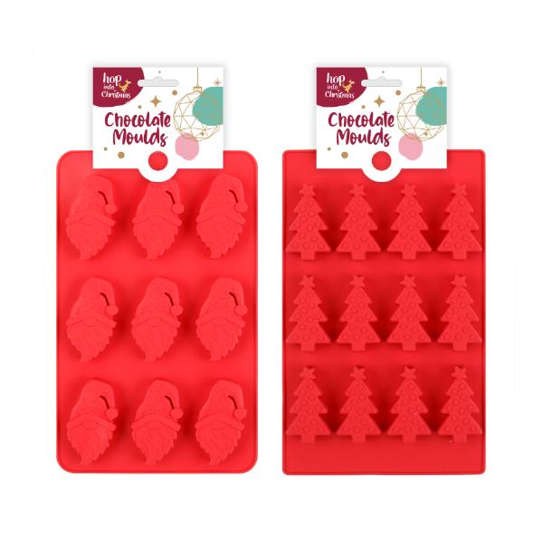 Christmas Silicone Chocolate Moulds - 20.5cm x 12.5cm x 1.5cm