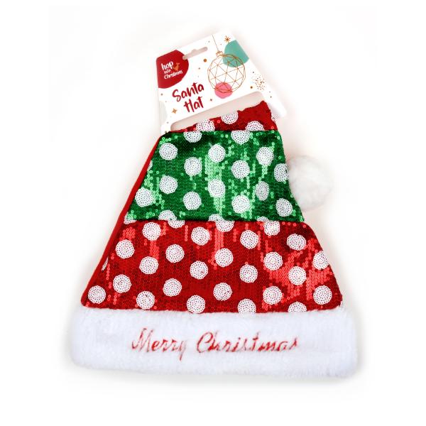 Christmas Polka Dot Santa Hat - 30cm x 40cm