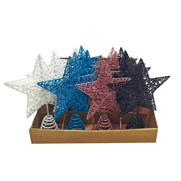 Christmas Star Tree Topper Decoration - 15cm x 5cm x 20cm