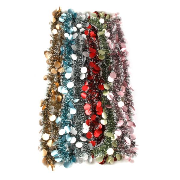 Christmas Tinsel Garland With Dots - 200cm