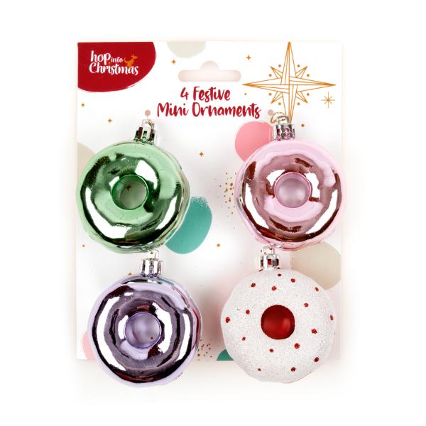 4 Pack Mini Christmas Ornaments