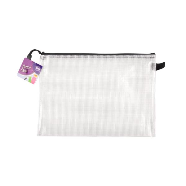 Clear Mesh Zip Pencil Case - 34.5cm x 24cm