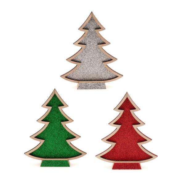 Christmas Standing Tree Sign Decoration - 13.8cm x 17.2cm