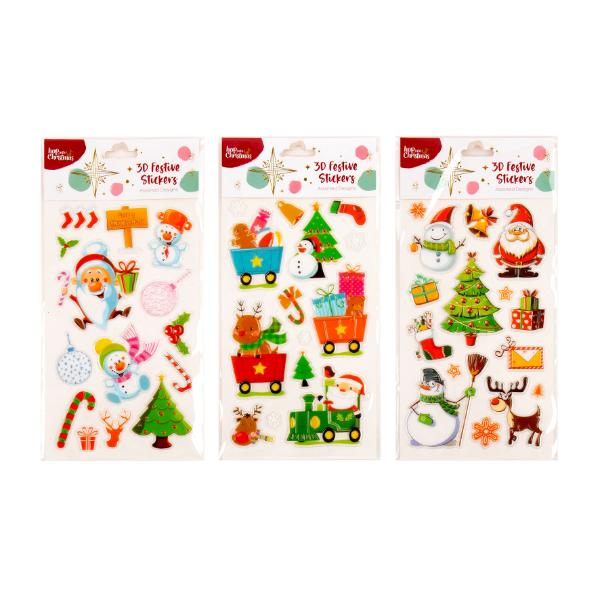 Xmas Assorted 3D Stickers