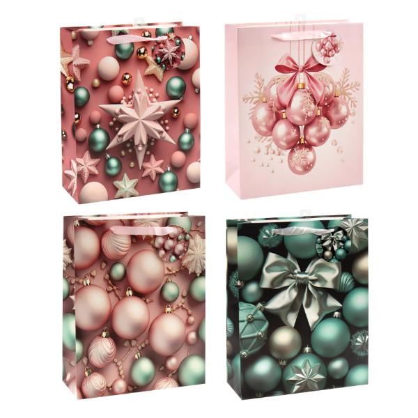 Christmas 210gsm Crystal Glitter With Hook Gift Bag - XX Large