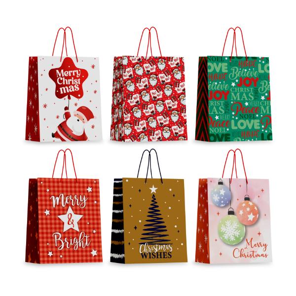 Christmas Basic 157gsm With Hook Gift Bag - X Large