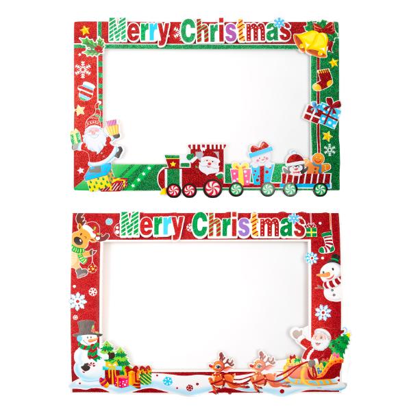 Christmas Photo Frame With Glitter Decoration - 87cm x 56cm