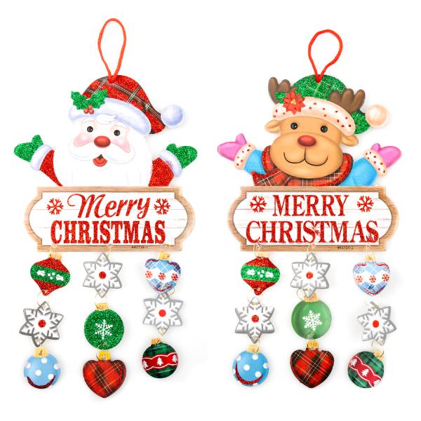 Christmas Glitter Hanging Sign - 22cm x 39cm