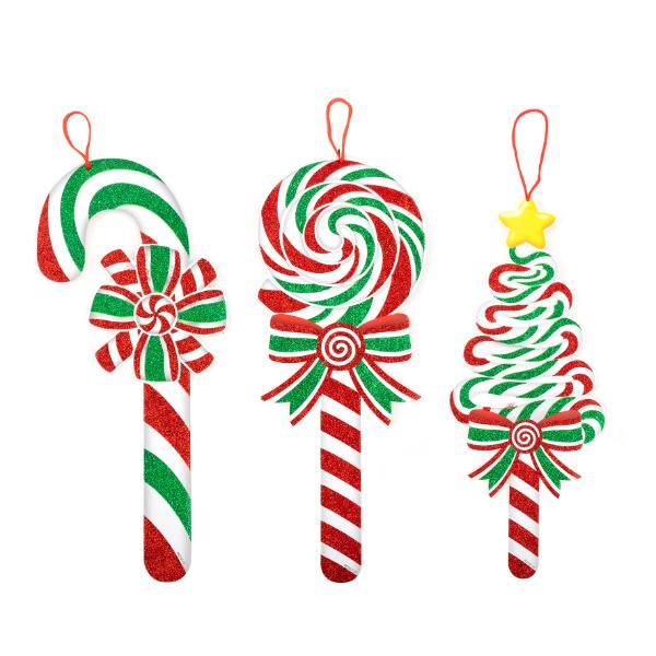 Christmas Glitter Hanging Sign Decoration - 50cm