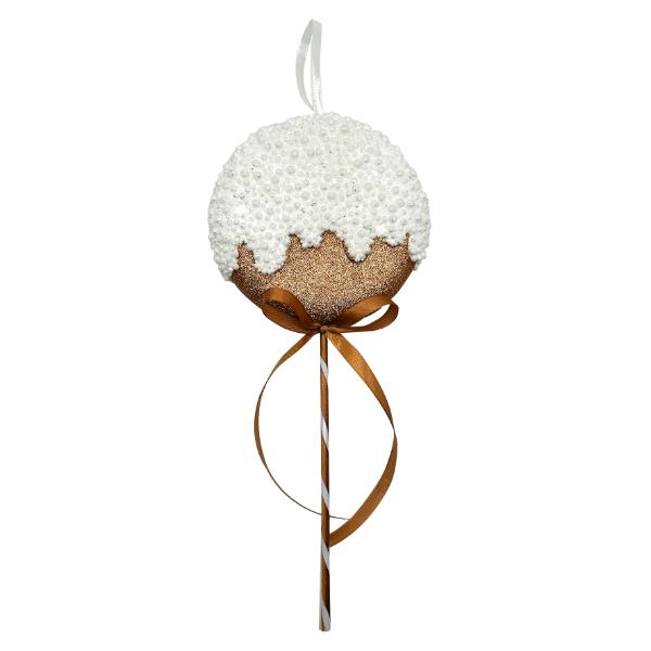 Christmas Copper & White Candy Lollipop Tree Ornament Decoration