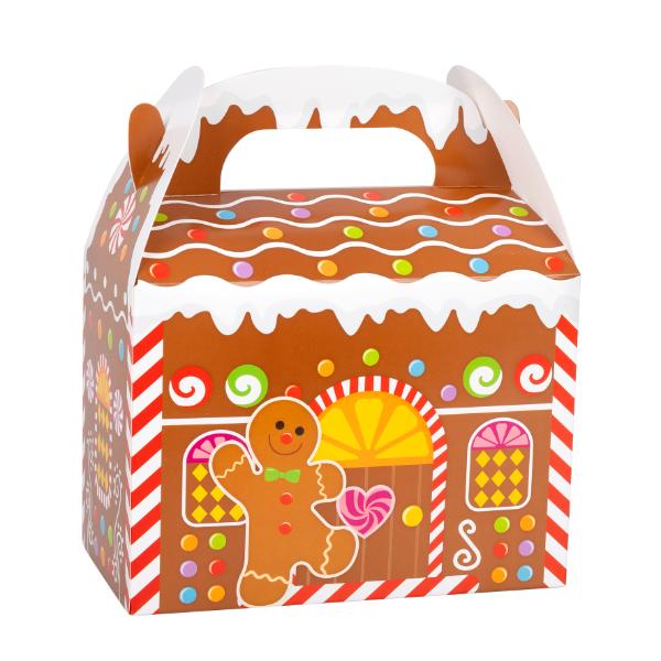 5 Pack Christmas Diy Gingerbread House Gift Box - 15cm x 11cm x 9cm