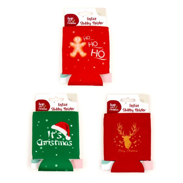 Christmas Beer Stubby Holder - 12cm x 10cm