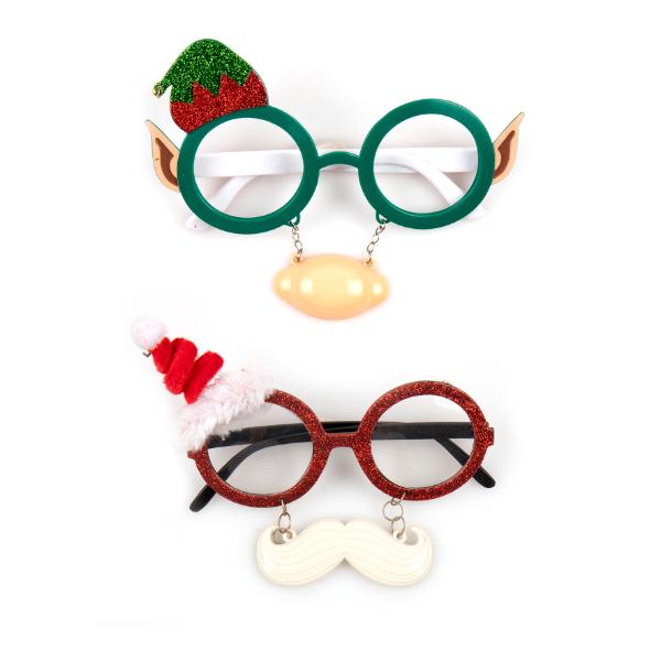 Christmas Glitter Novelty Glasses