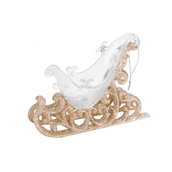 Christmas Champagne Sleigh Ornaments Decoration - 14.5cm x 10cm