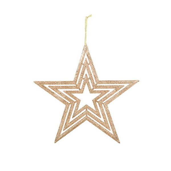 Christmas Champagne Star Ornaments - 31cm x 31cm
