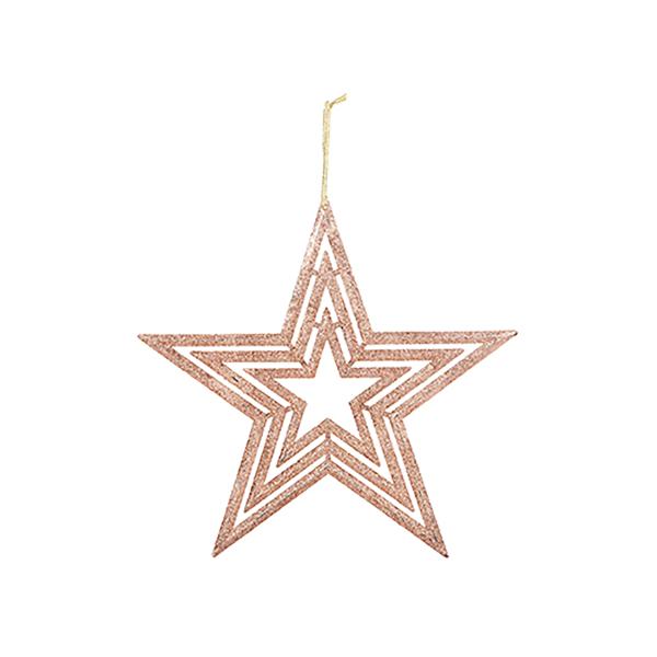 Christmas Rose Gold Star Ornaments - 31cm x 31cm