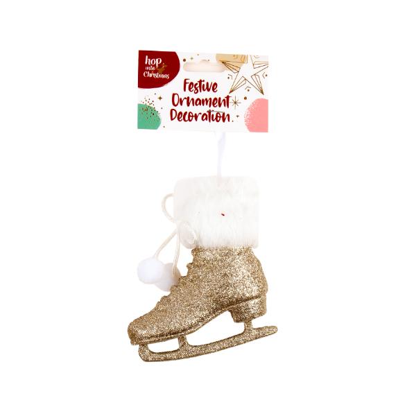 Christmas Champagne Ice Skate Ornament Decoration