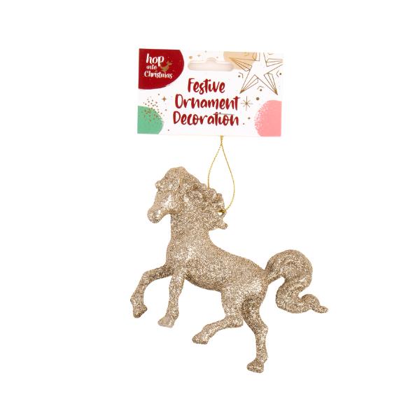 Christmas Champagne Horse Ornament Decoration