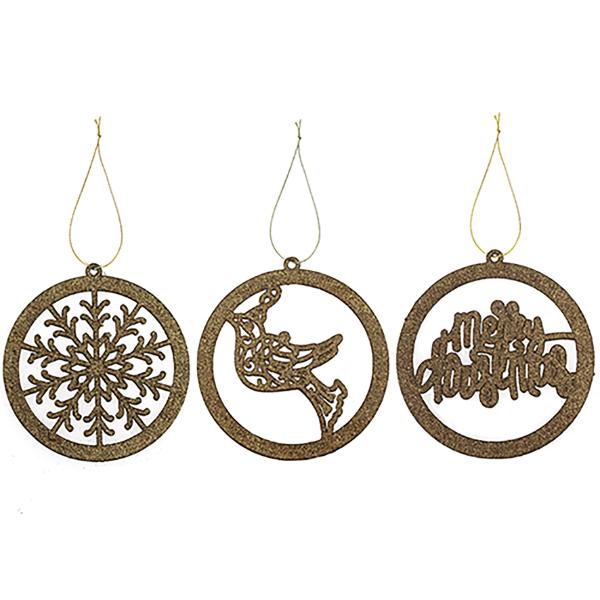 6 Pack Christmas Assorted Champagne Ornaments