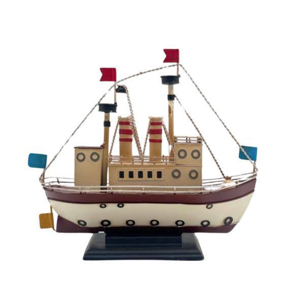 Metal Vintage Ship - 26.5cm x 9.5cm x 24cm
