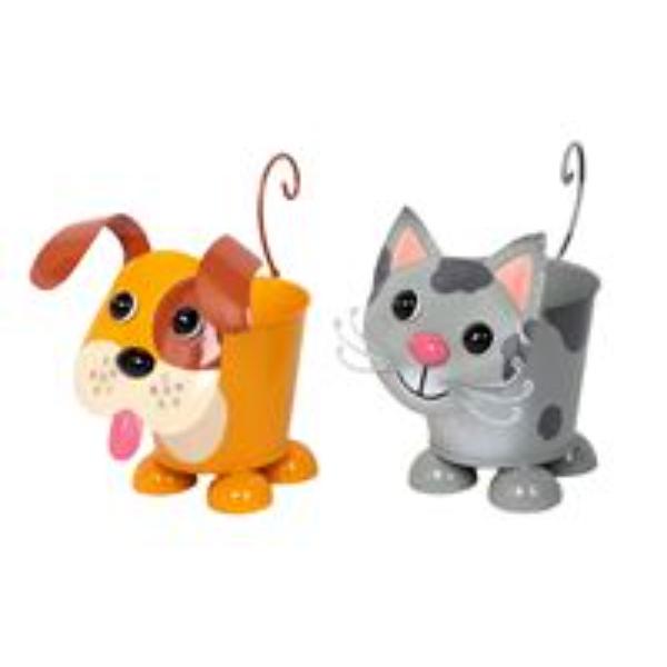 Metal Cat Or Dog Pot - 19.5cm
