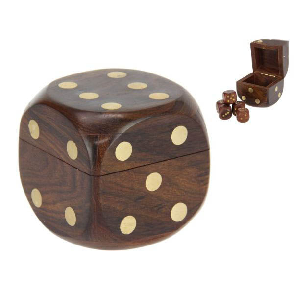 7cm Dice Cube Die Holder Set -Includes 5 Wooden Die
