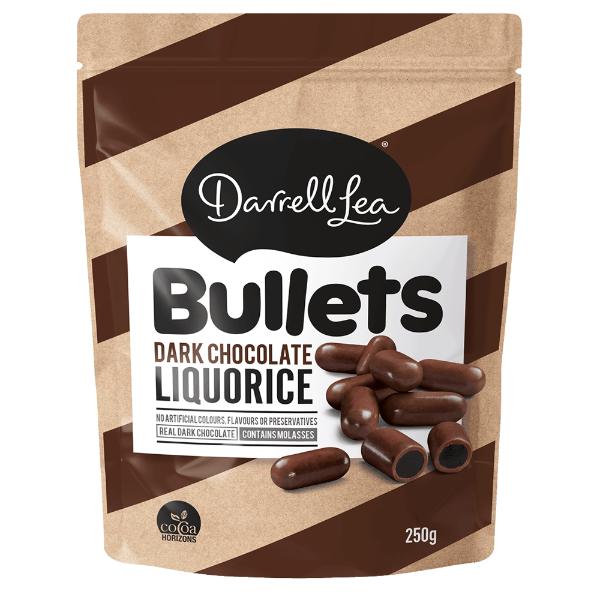 Darrell Lea Dark Chocolate Liquorice Bullets - 226g