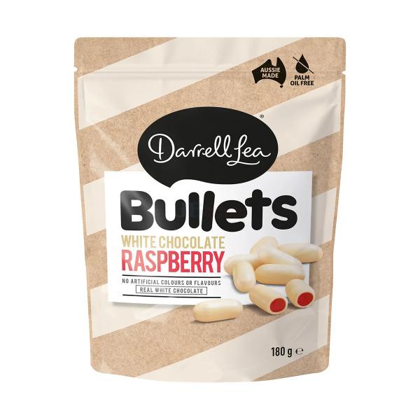 Darrell Lea White Chocolate Raspberry Bullets - 180g
