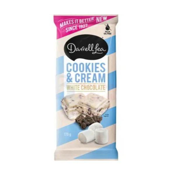 Darell Lea Cookies & Cream White Milk Chocolate Block - 170g